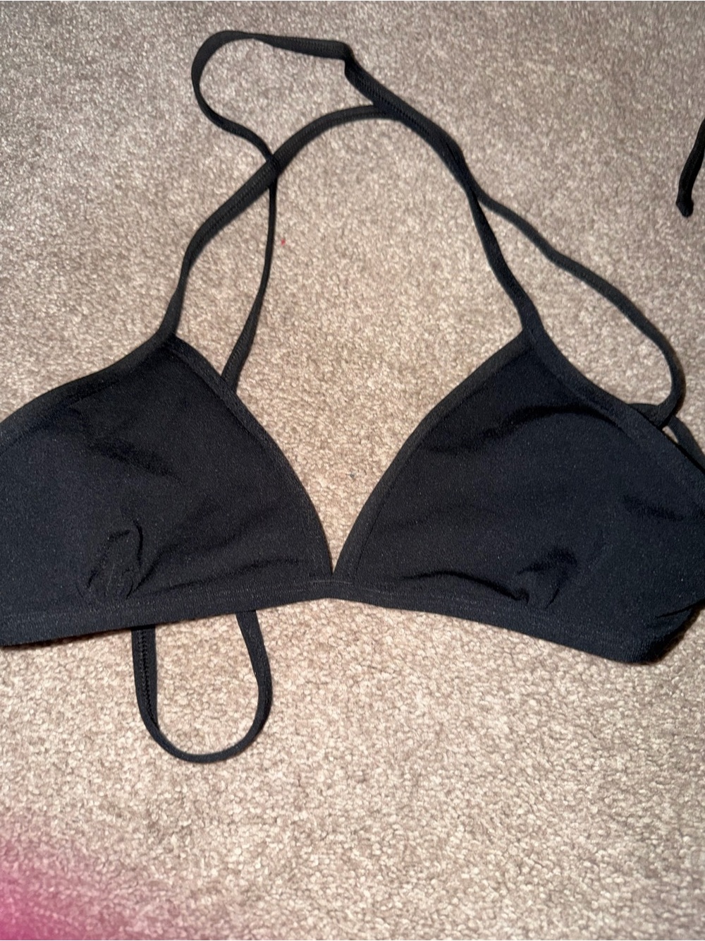 Jolyn Black Triangle Bikini Top - Classic Simple Swimsuit
